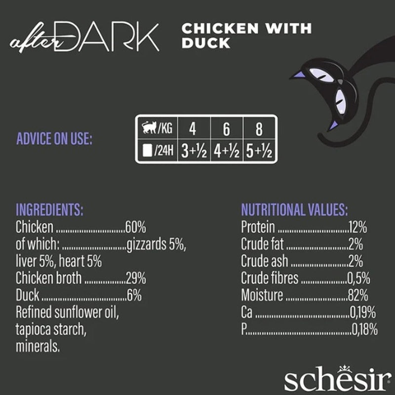 gato After Dark GF filetes pollo y pato lata 80gr
