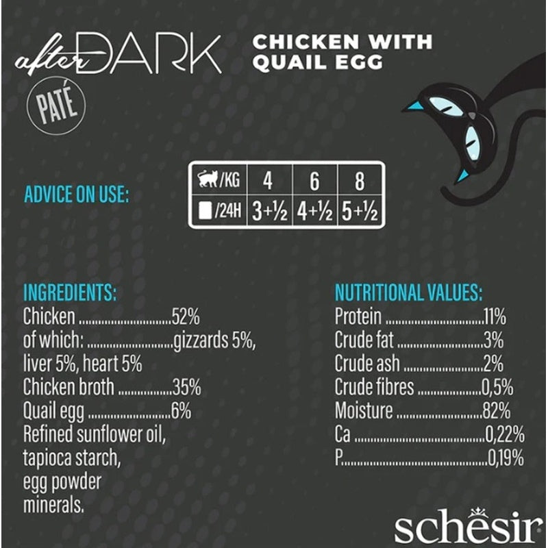 gato After Dark GF paté pollo y huevo codorniz lat