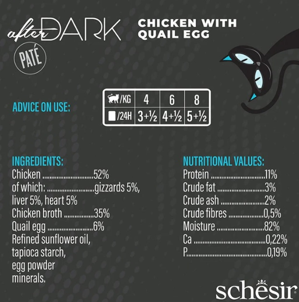 gato After Dark GF paté pollo y huevo codorniz lat