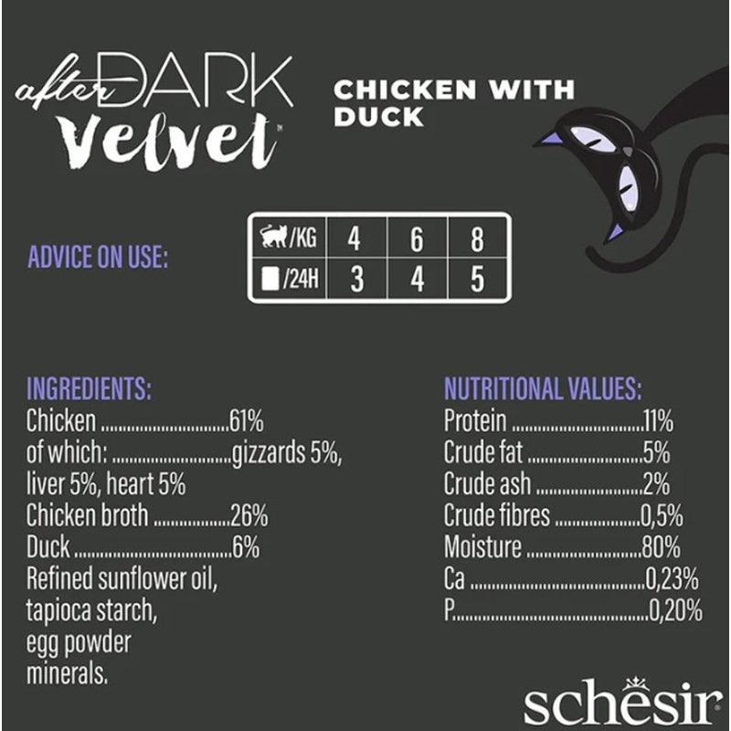 gato After Dark GF Velvet Mousse pollo y pato 80gr