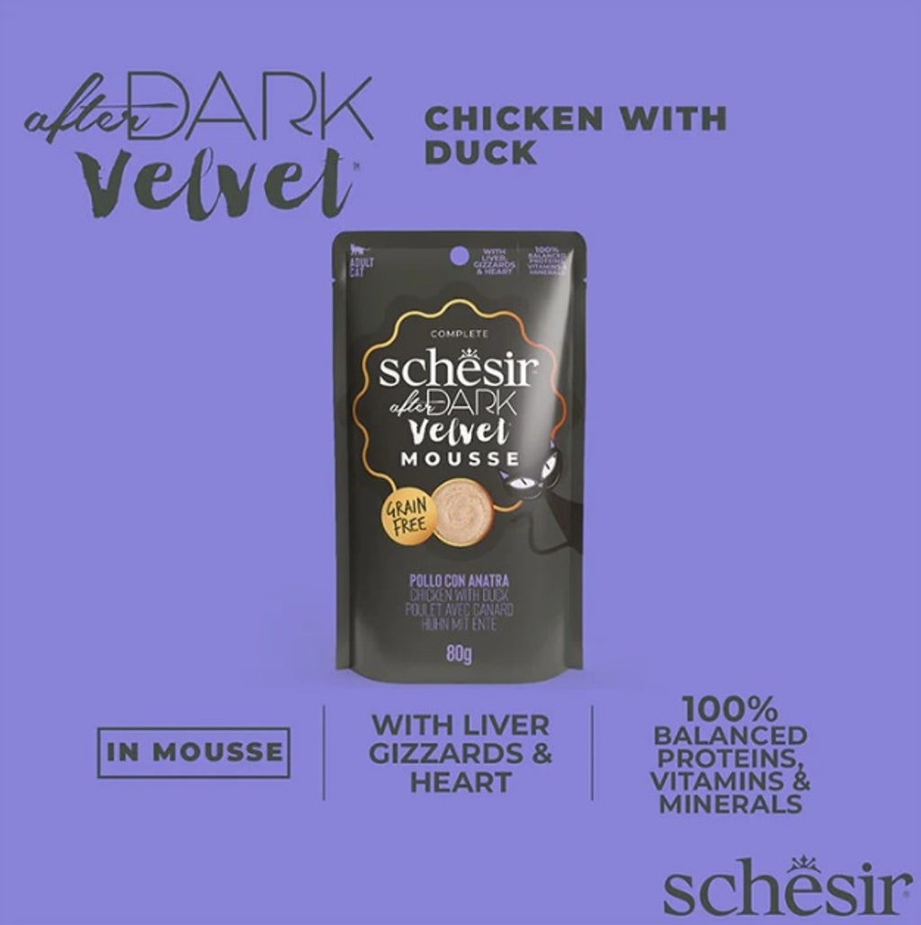 gato After Dark GF Velvet Mousse pollo y pato 80gr