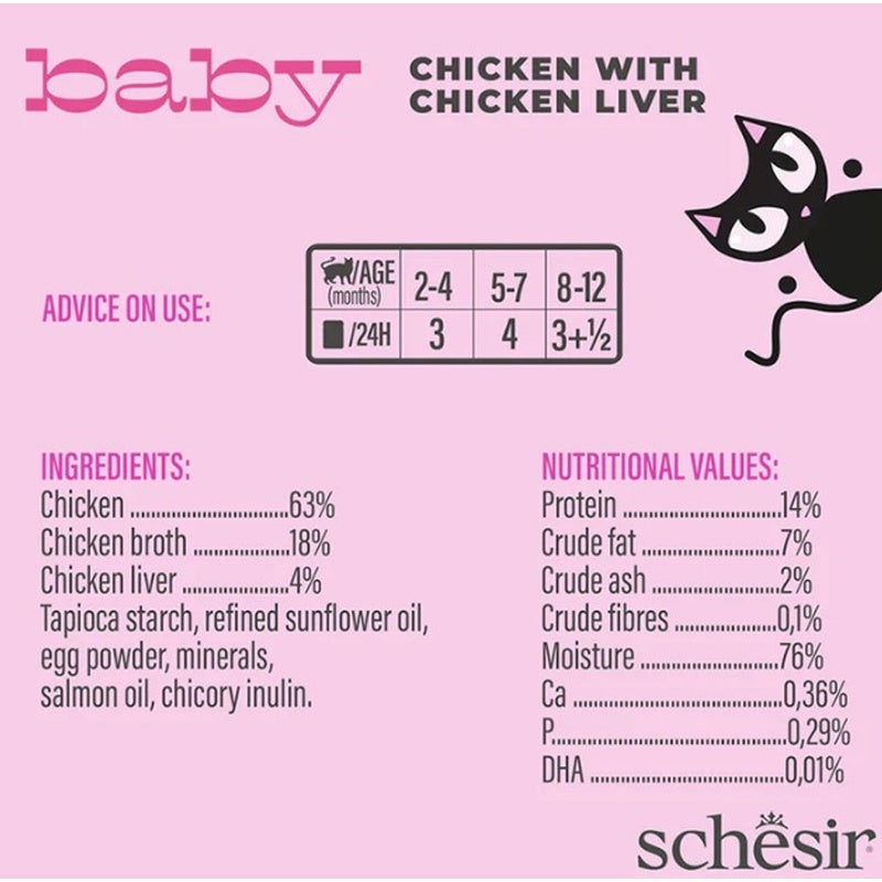 gat baby GF filets de pollestre amb fetge 70 g