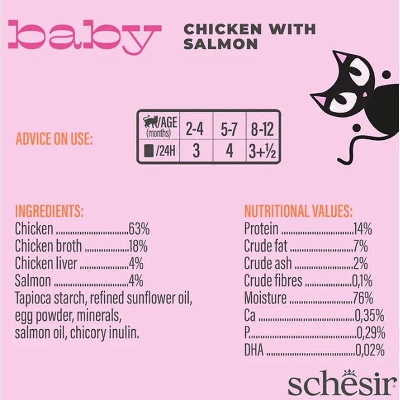 gato baby GF filetes de pollo con salmón lata de 7