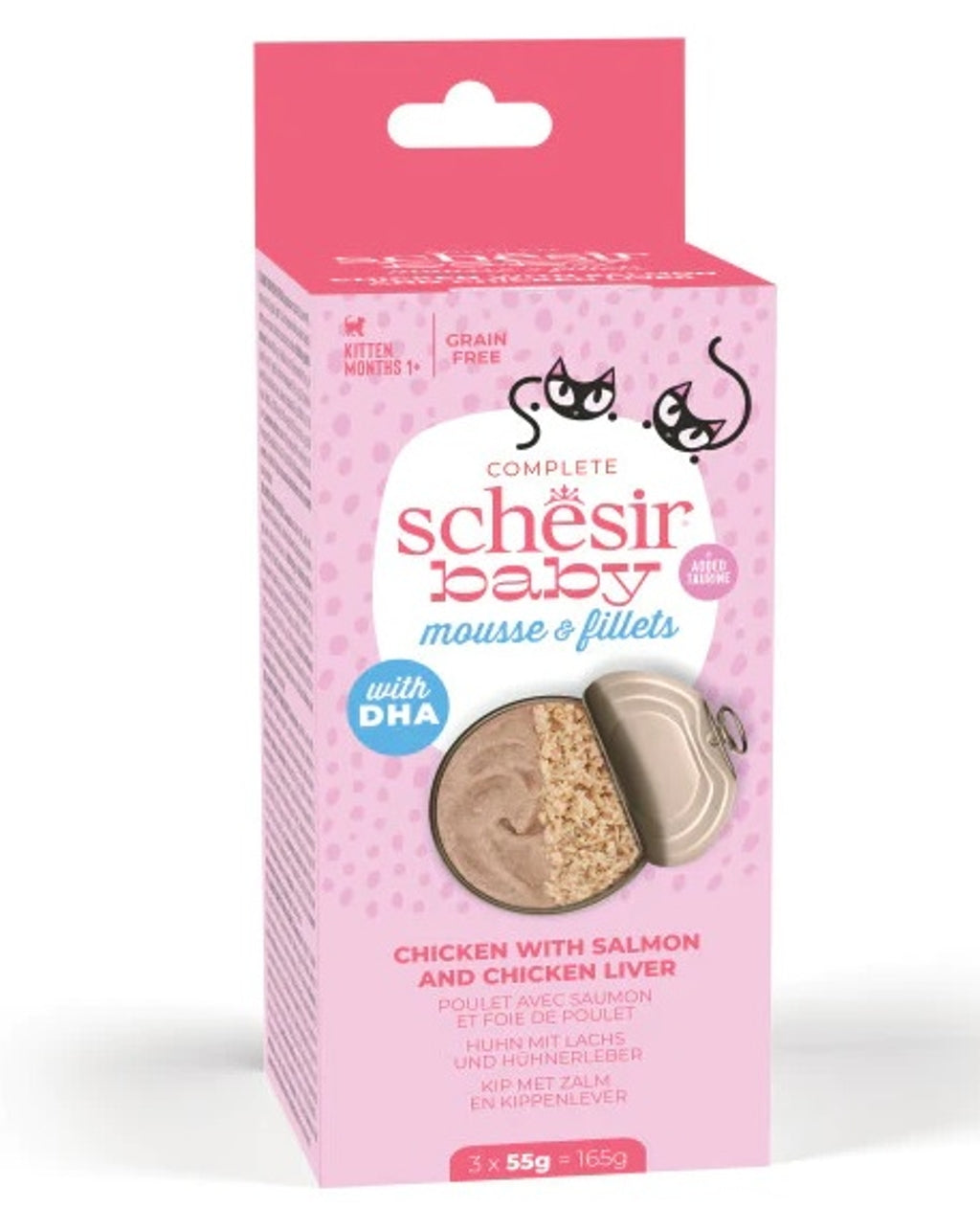 gato baby GF mousse filetes pollo salmón e hígado