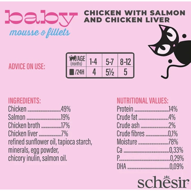 gato baby GF mousse filetes pollo salmón e hígado