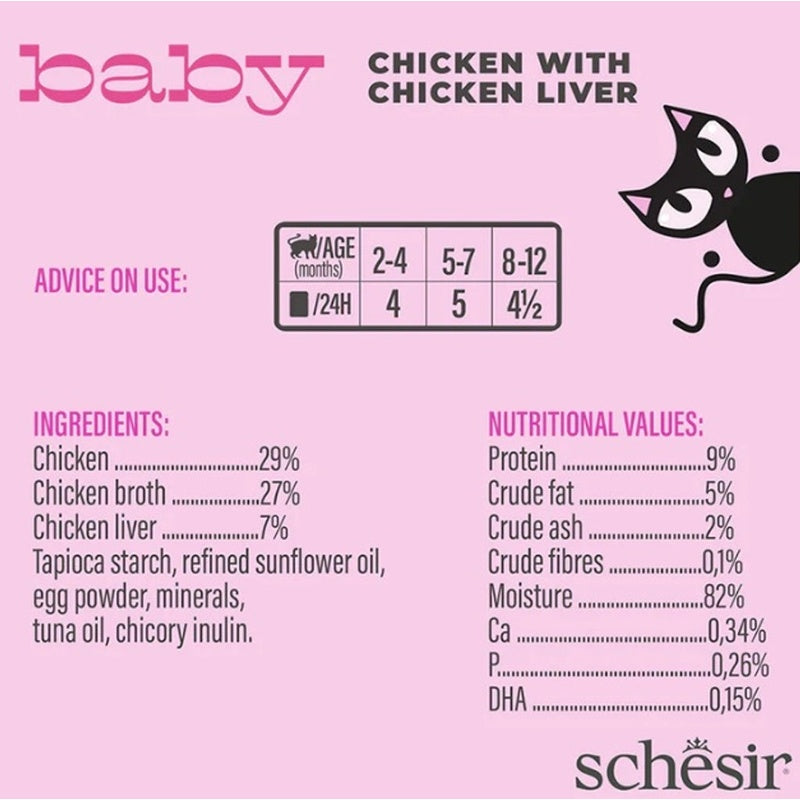 gato baby GF mousse de pollo con hígado 70gr
