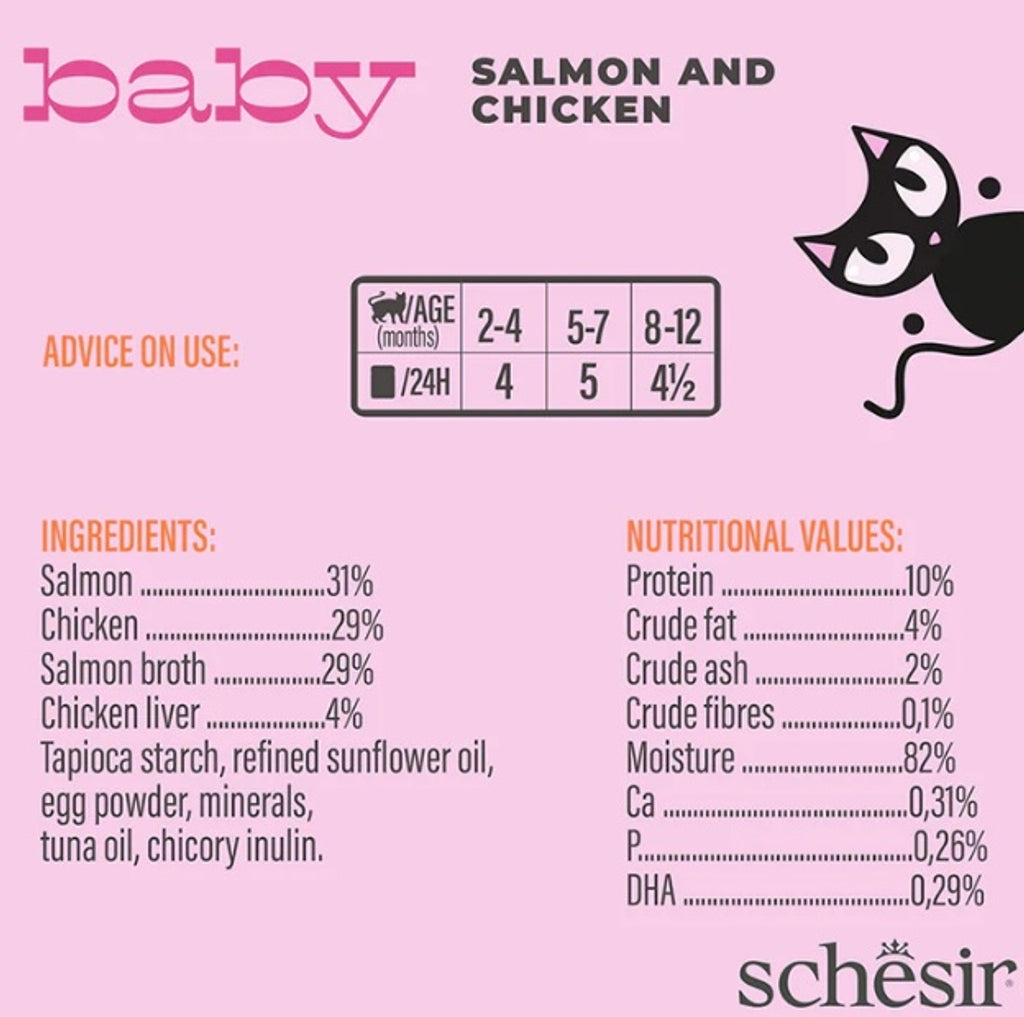 gat baby GF mousse de salmó amb pollastre 70 g