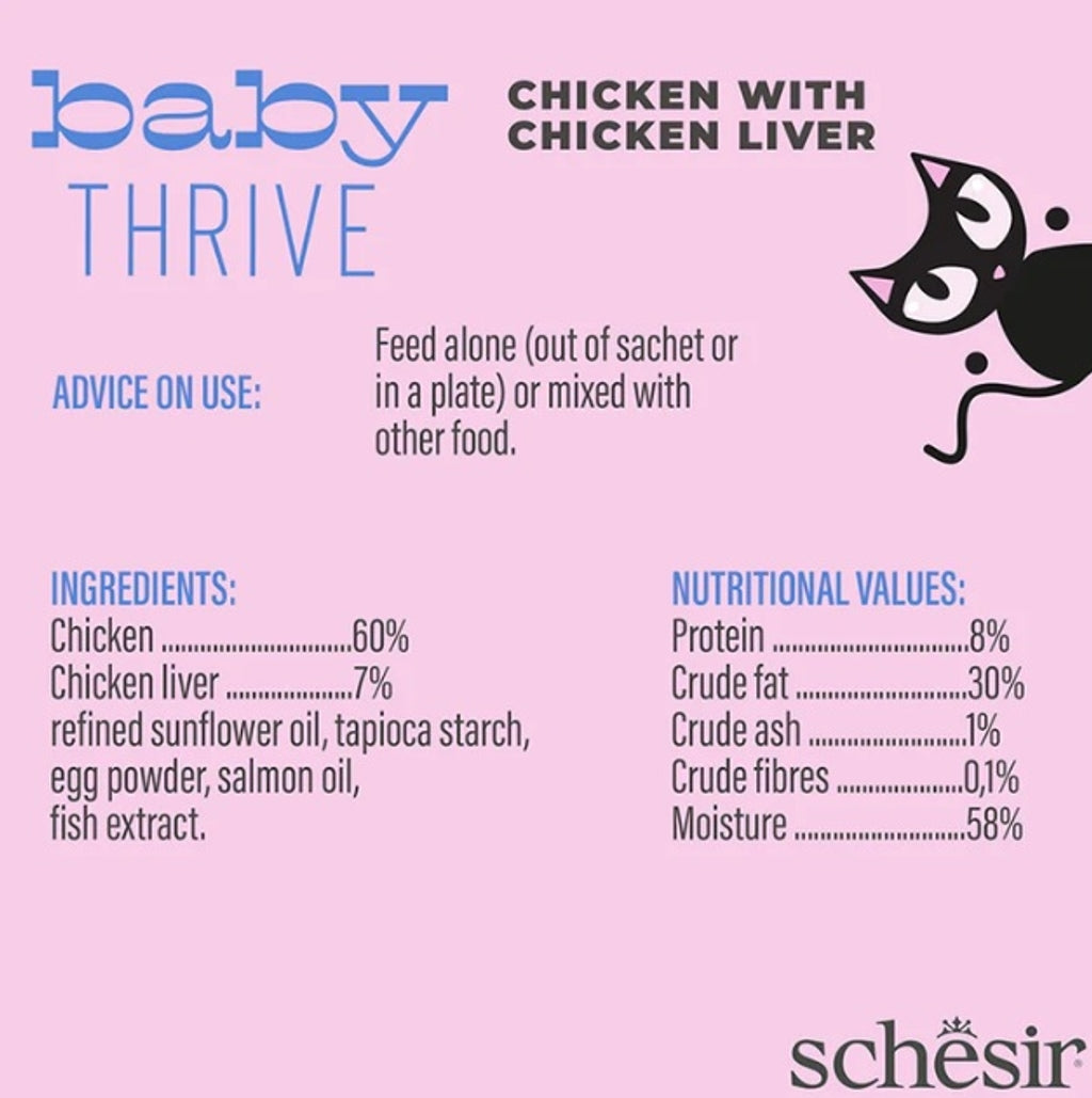 gato baby thrive pollo con hígado 20x8gr