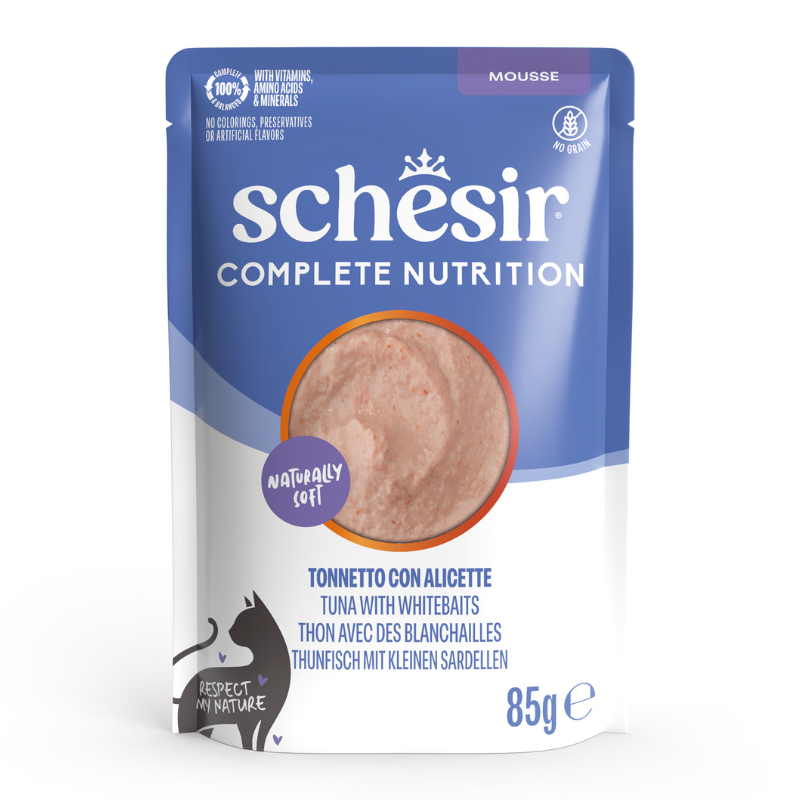 Schesir Complete Nutrition Mousse de Atún con Anchoveta 85 g