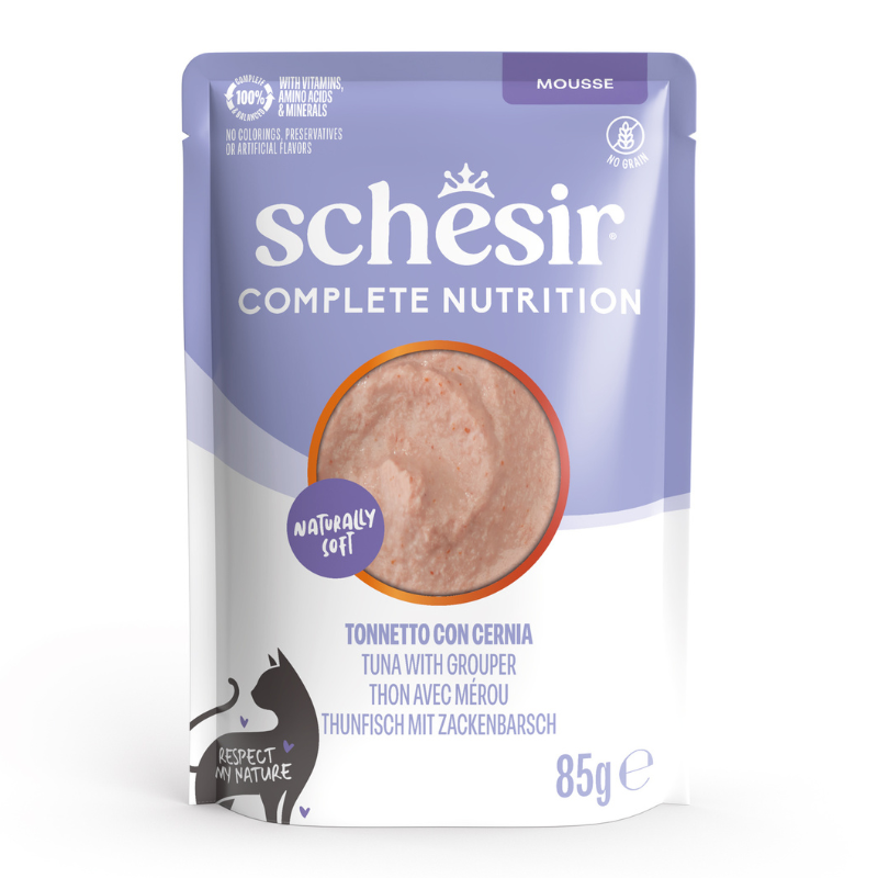 Schesir Complete Nutrition Mousse de Atún con Mero 85 g