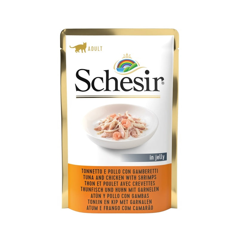 gato pouch atún y pollo amb gambas 85gr