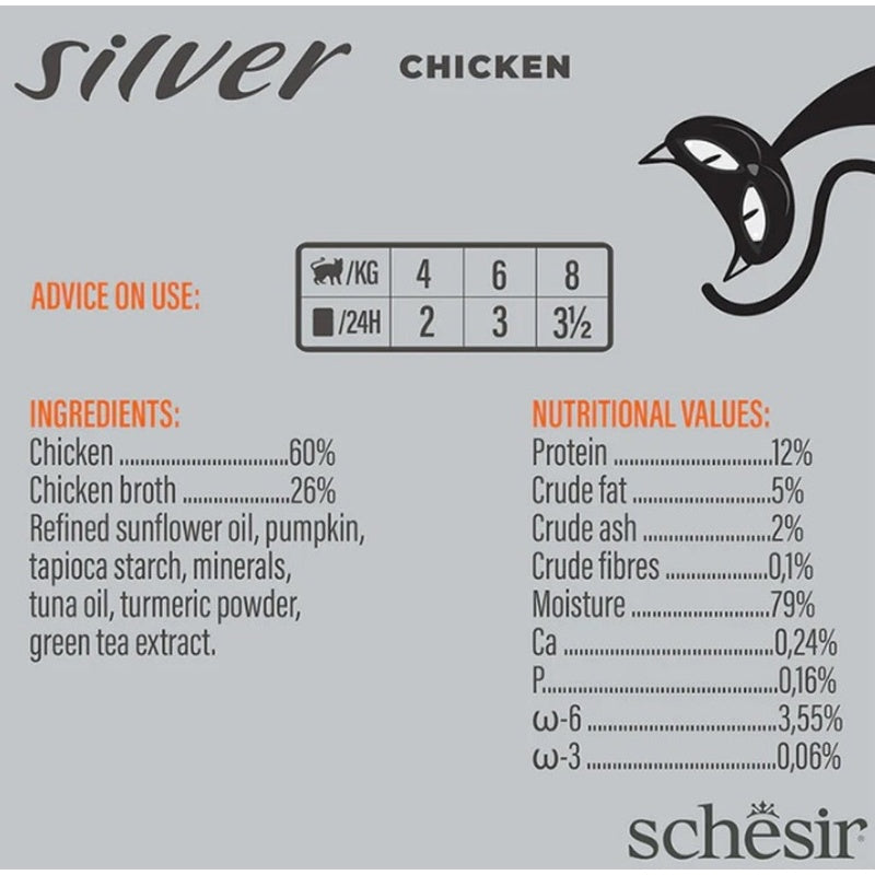 gato senior Silver GF filetes de pollo lata de 70g
