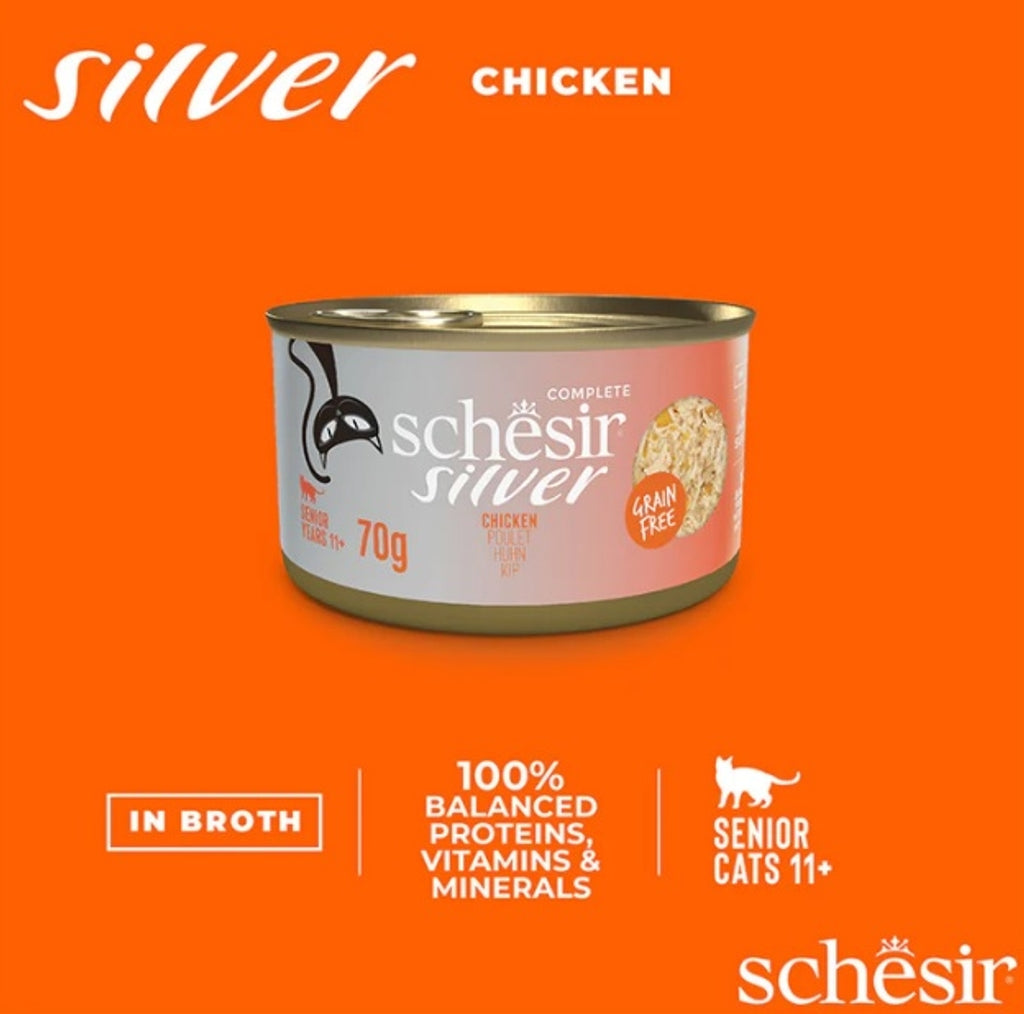 gato senior Silver GF filetes de pollo lata de 70g