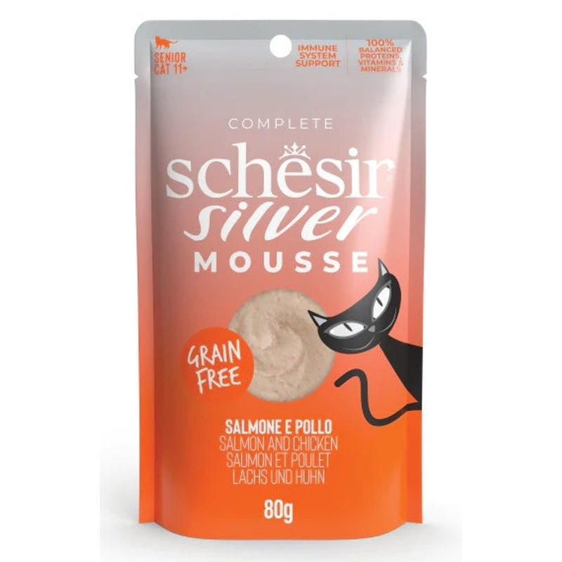 gato senior Silver GF mousse de salmón y pollo sob
