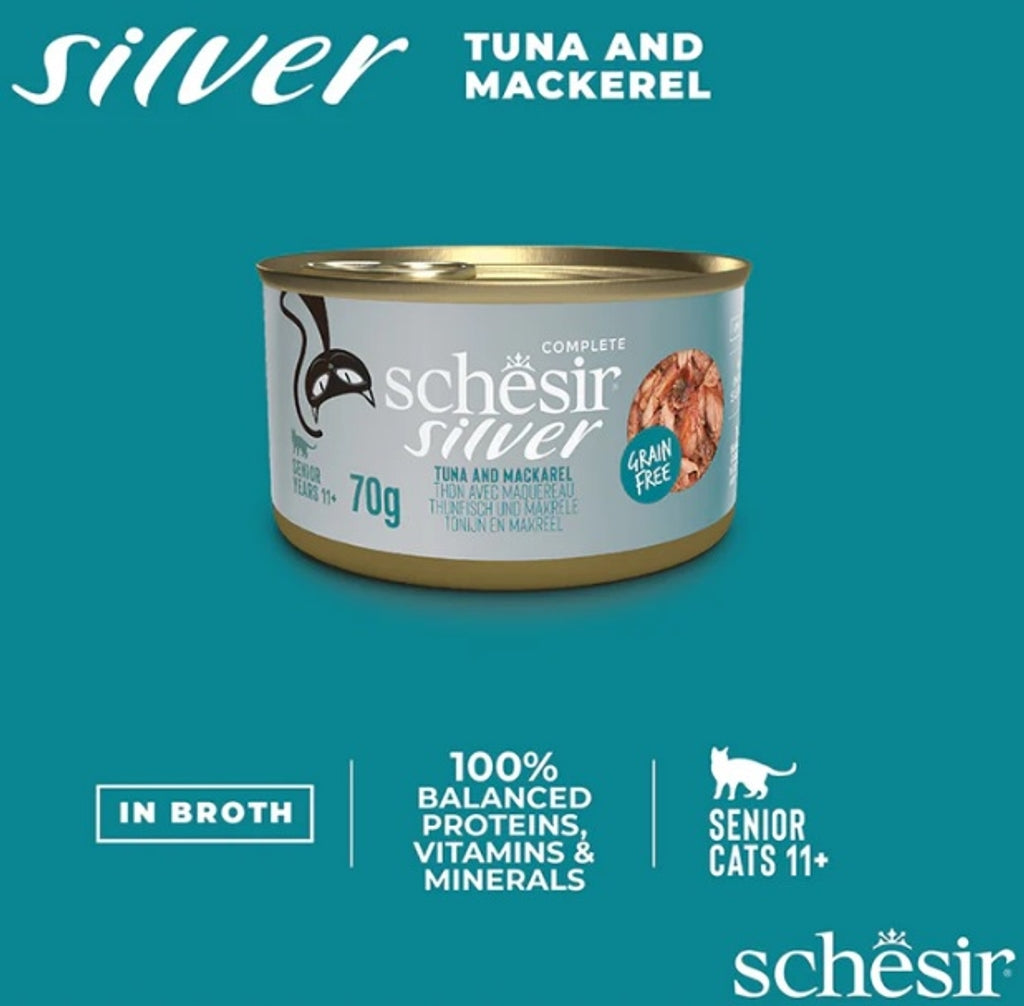 gat sènior Silver GF tonyina amb verat llauna de 70 g