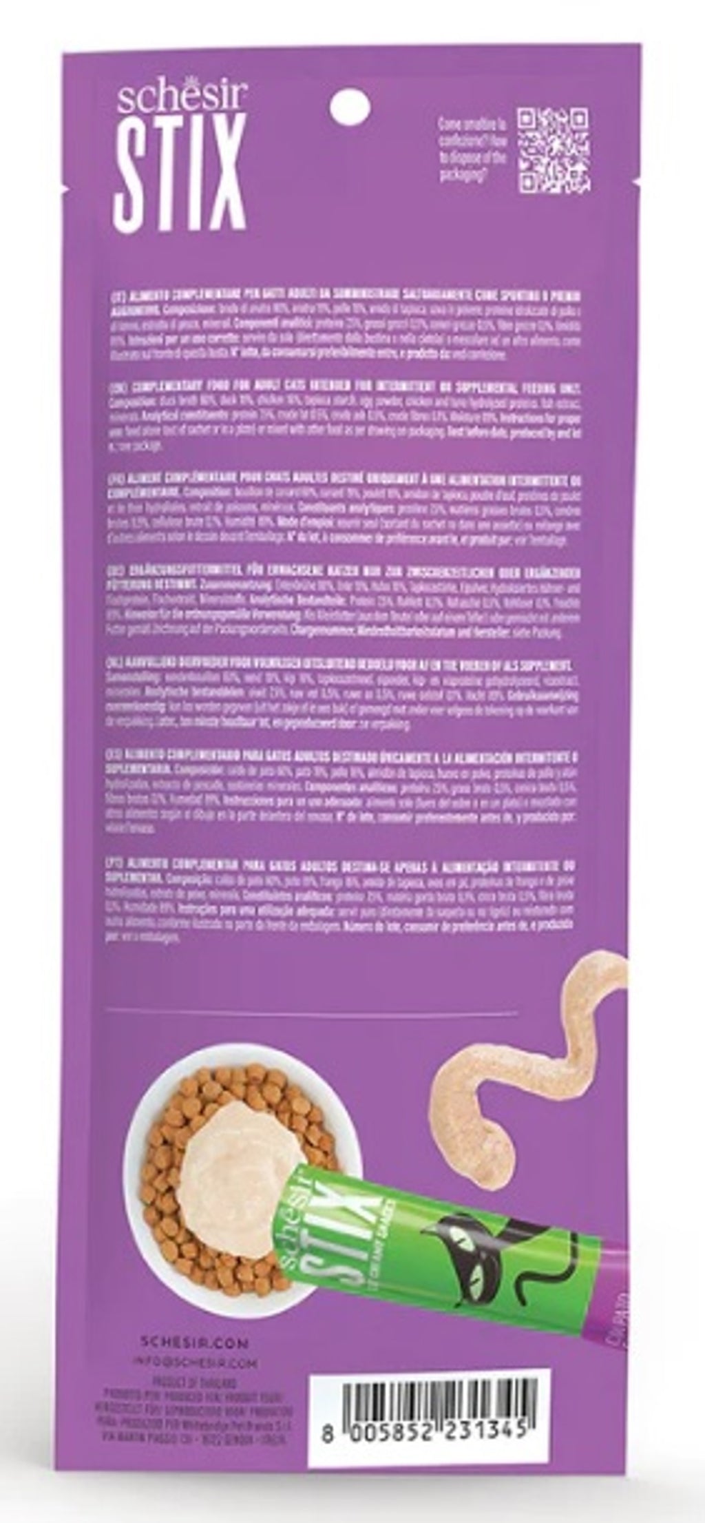 gato stix snacks grain free cremosos de pato 6x15g