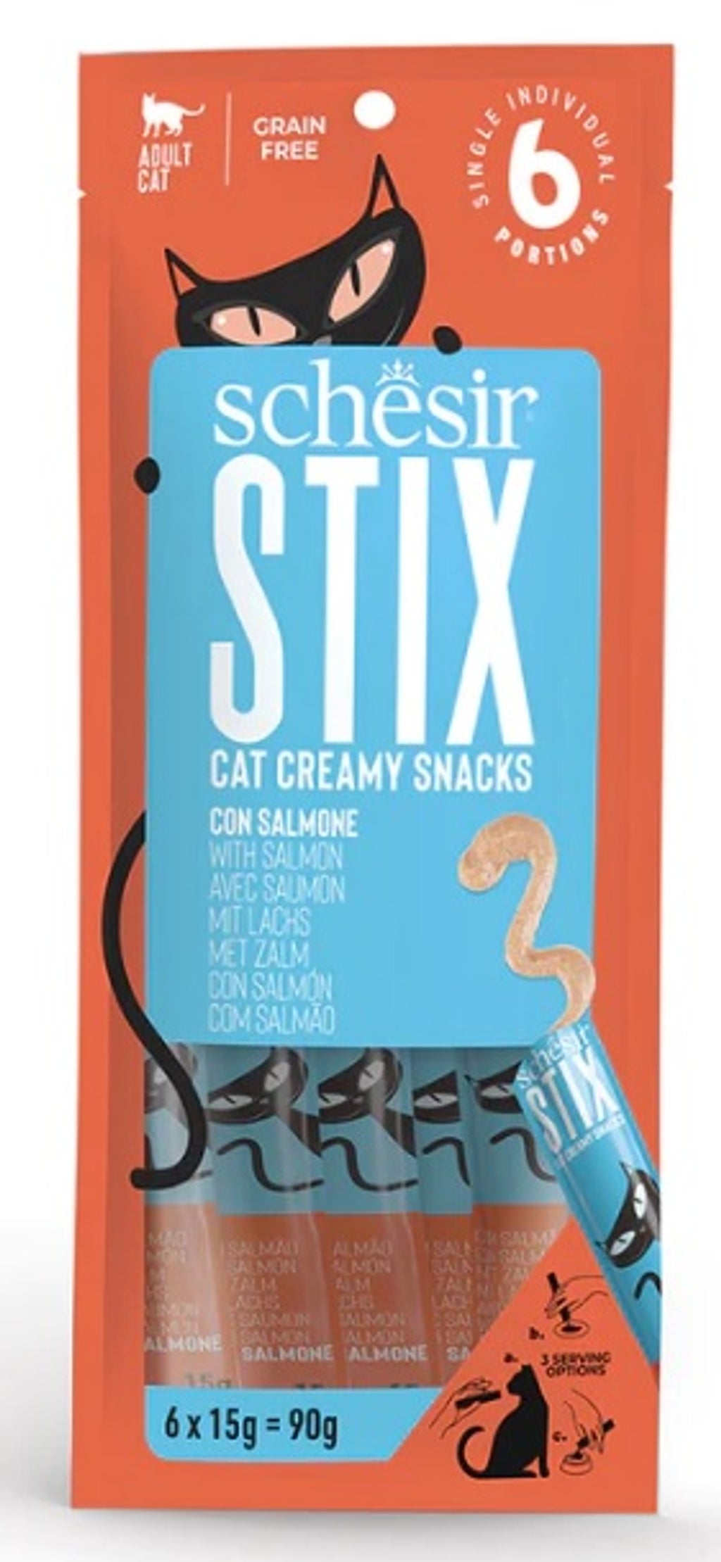 gato stix snacks grain free cremosos de salmón 6x1