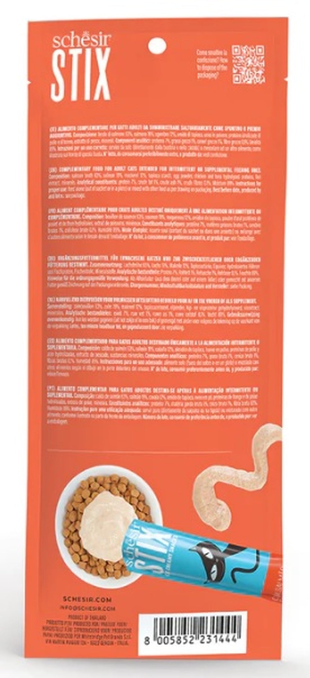 gato stix snacks grain free cremosos de salmón 6x1