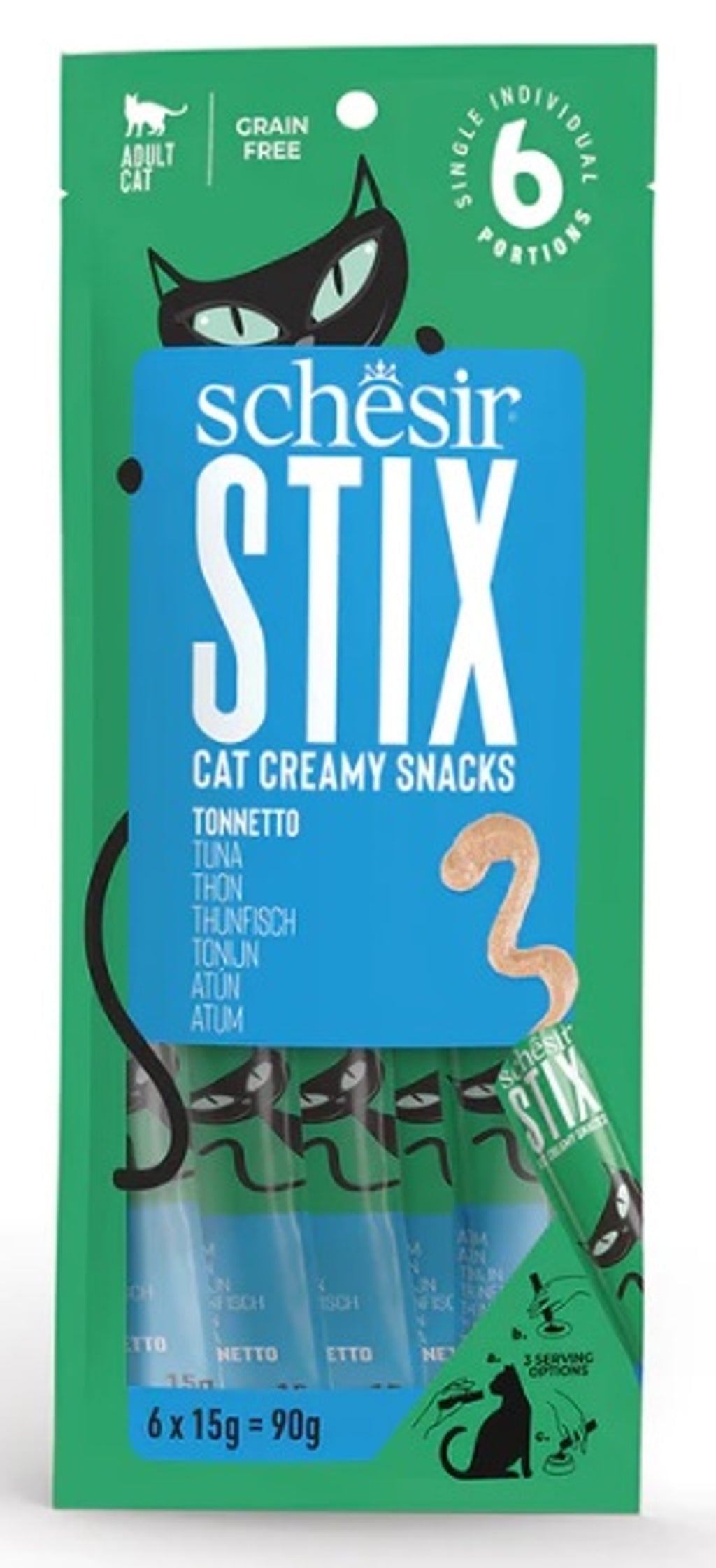 gato stix snacks grain free cremosos de atún 6x15g