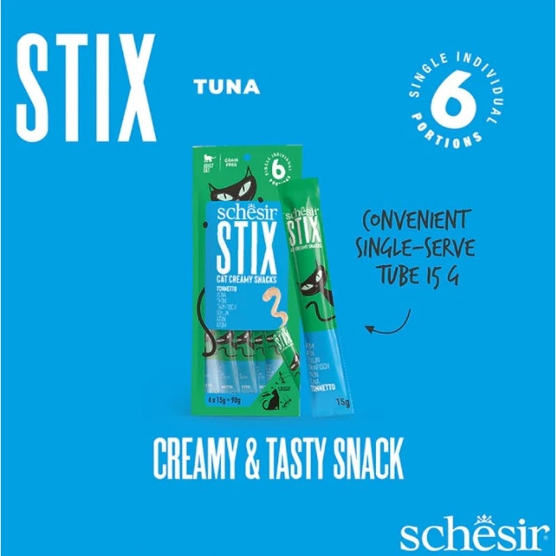 gato stix snacks grain free cremosos de atún 6x15g
