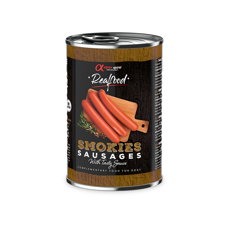 Alpha Spirit Real Food Salchichas Smokies para perros