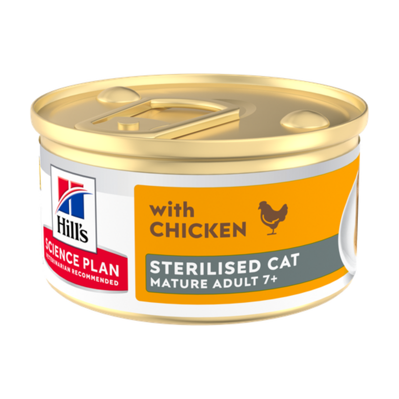 Hill's Science Plan Sterilised Mature Adult Mousse de pollo para gatos 7+ 85 g