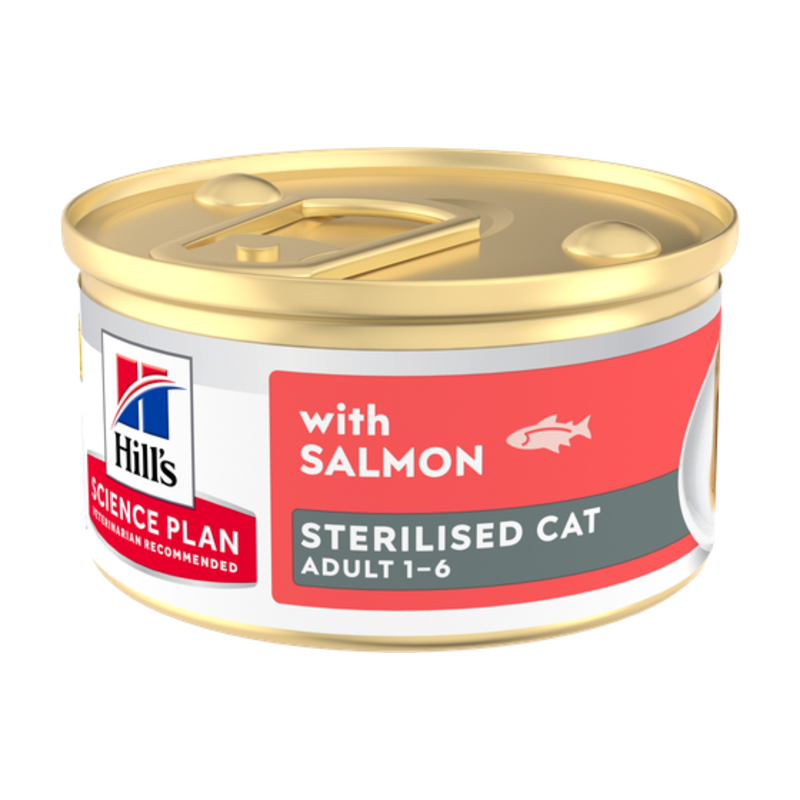 Hill's Science Plan Sterilised Adult Mousse de salmón para gatos 85 g