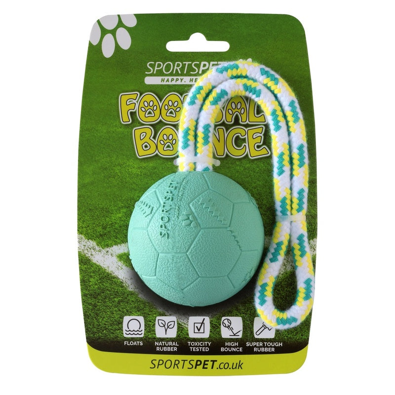 futbol con cuerda y rebote turquesa M-65mm