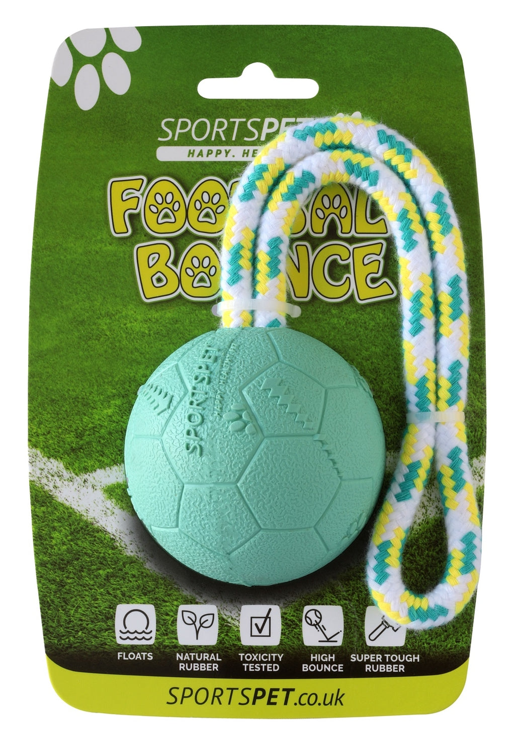 futbol amb corda i rebote turquesa M-65 mm