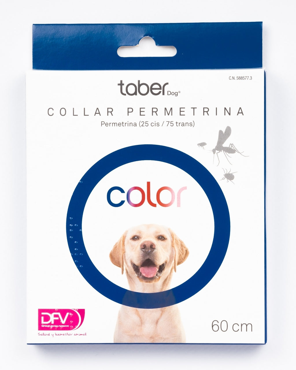 Taberdog collar permetrina azul 60cm