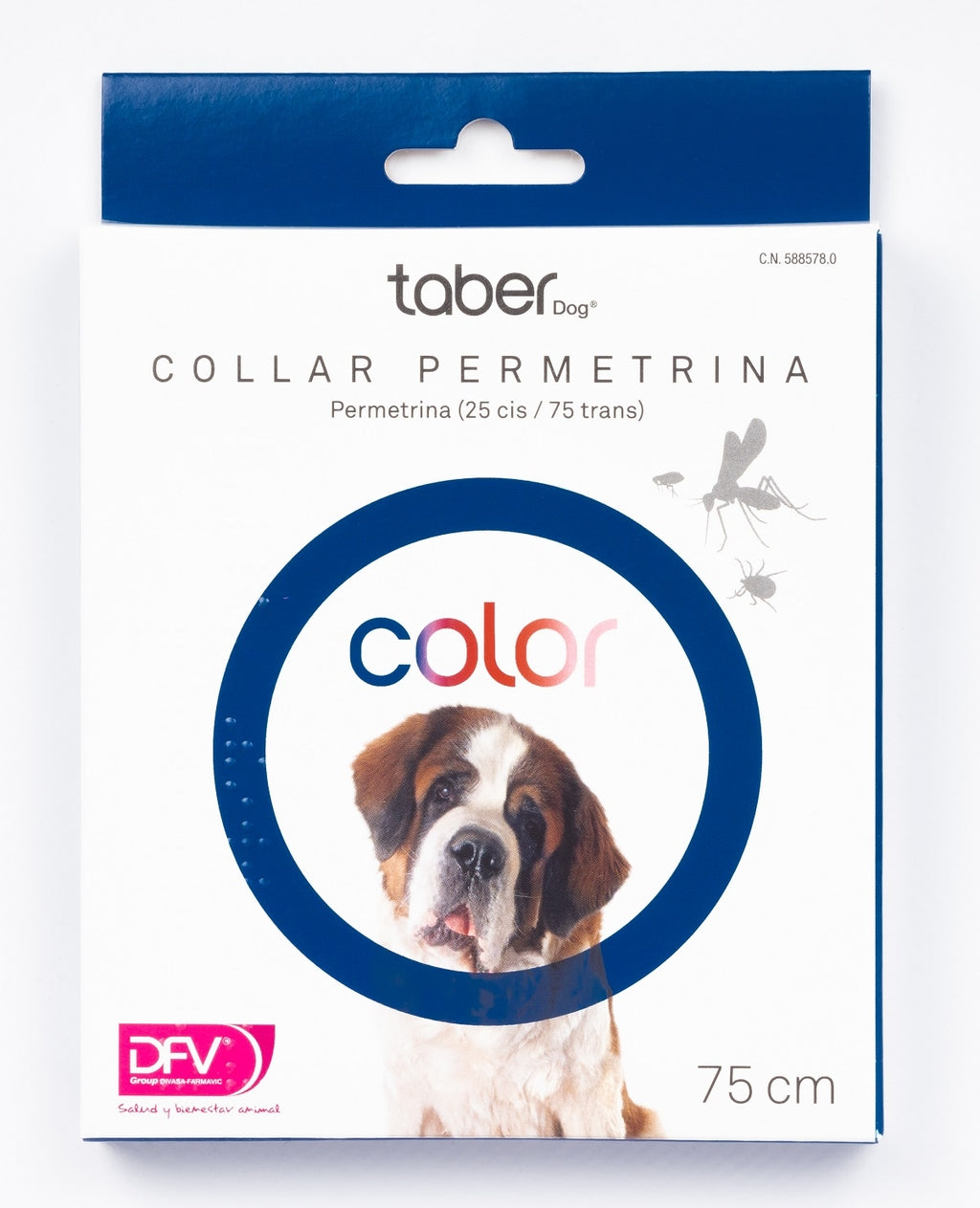 Taberdog collar permetrina azul 75cm