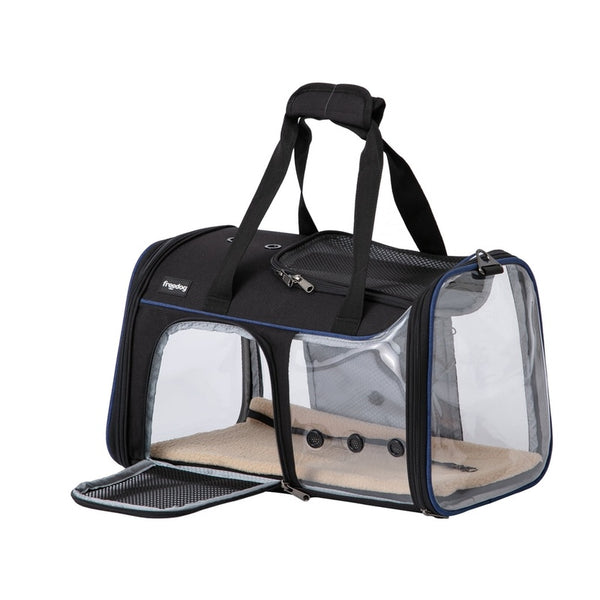 Transparent JFK Negre i Blau Marino 49x29x29cm