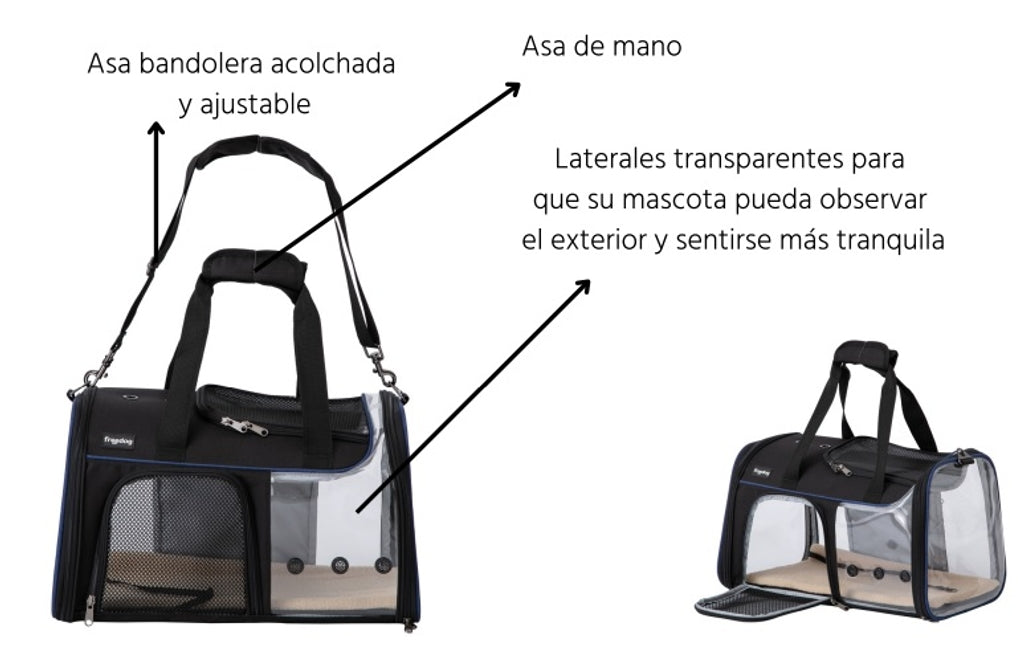 Transparent JFK Negre i Gris 49x29x29cm