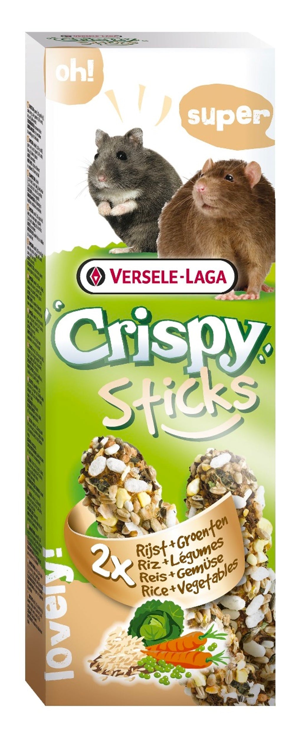 Sticks per a rata/hàmster arròs i verdures 110 g 2o