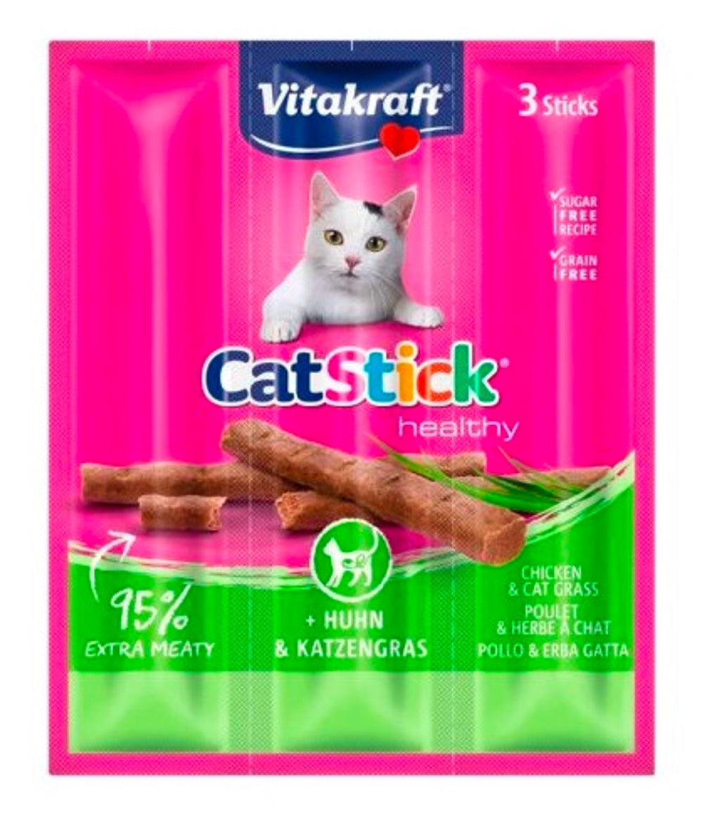 cat stick mini pollo y hierba 3un