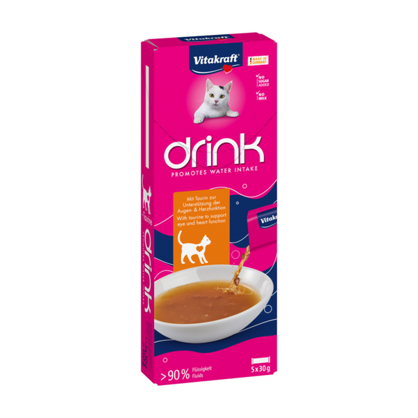 Vitakraft Vita Drink pollo con taurina, caja de 5 sobres de 30 g
