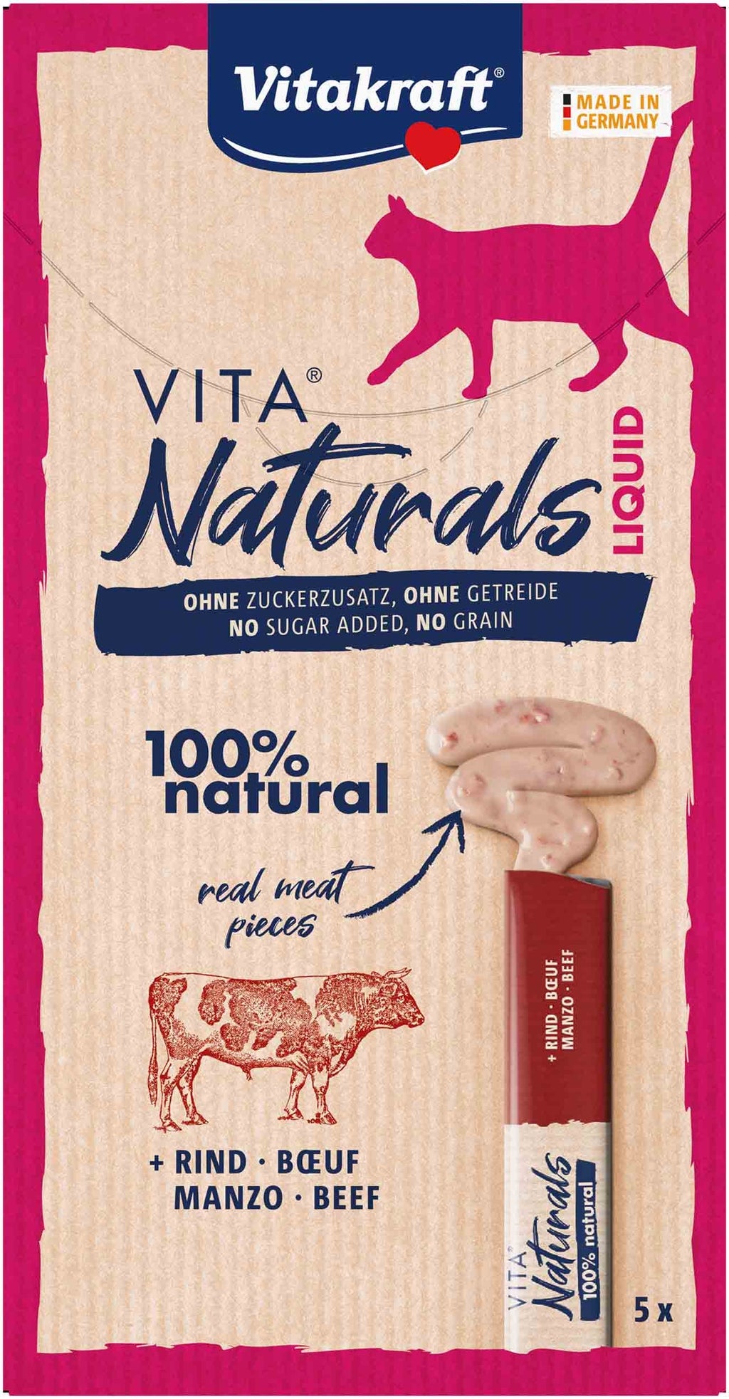 Natural gat Snack líquid de vedella 5ud Imatge principal del producte