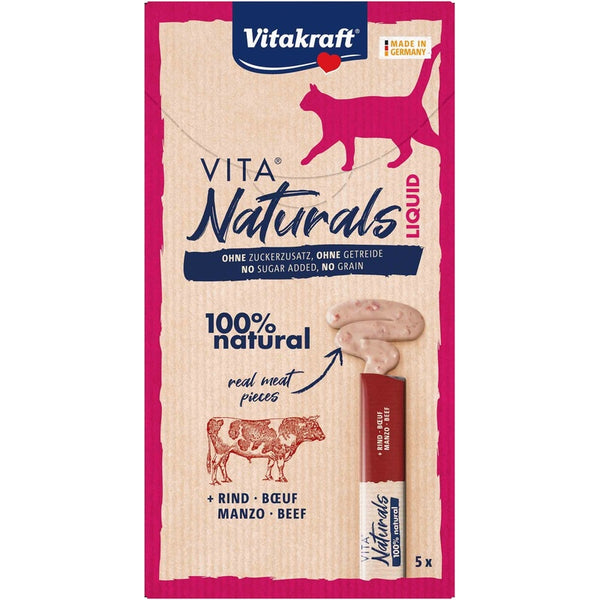Natural gato snack líquido de ternera 5ud