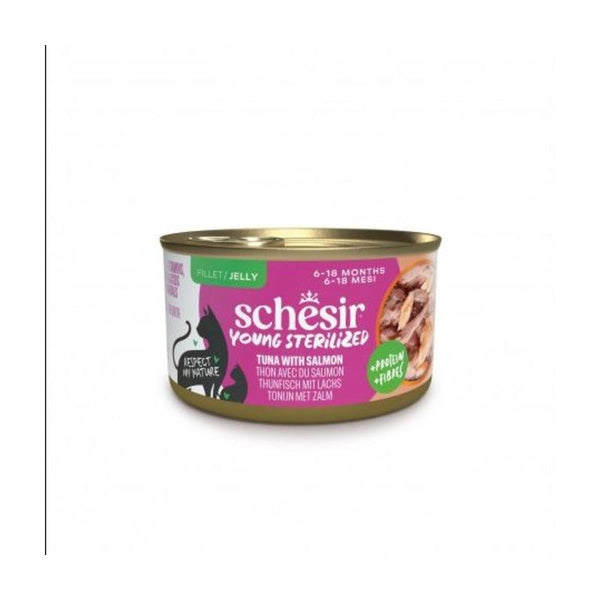 Schesir Young Sterilized Atún y Salmón en Gelatina 85 g