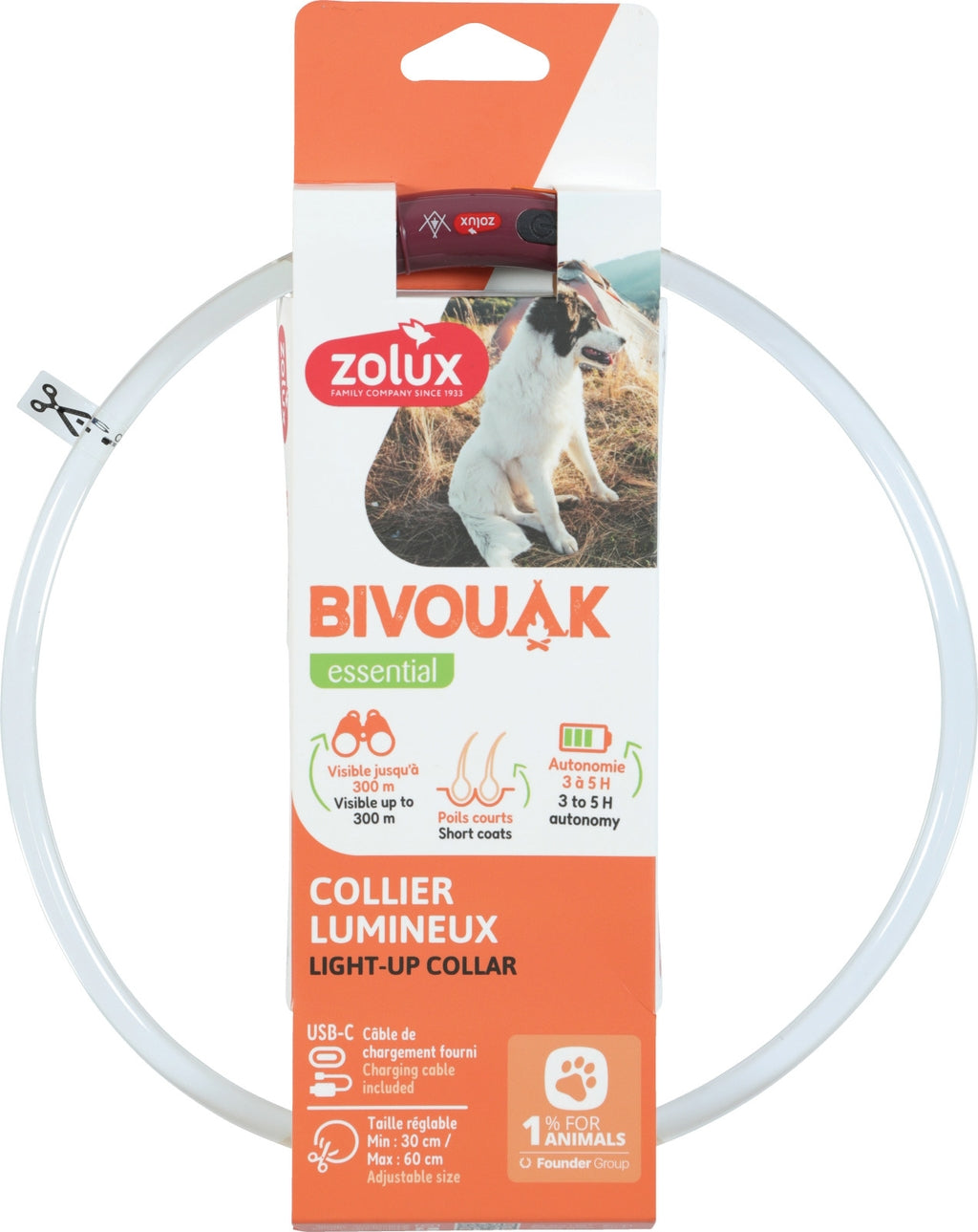 collar luminós transparent vermell