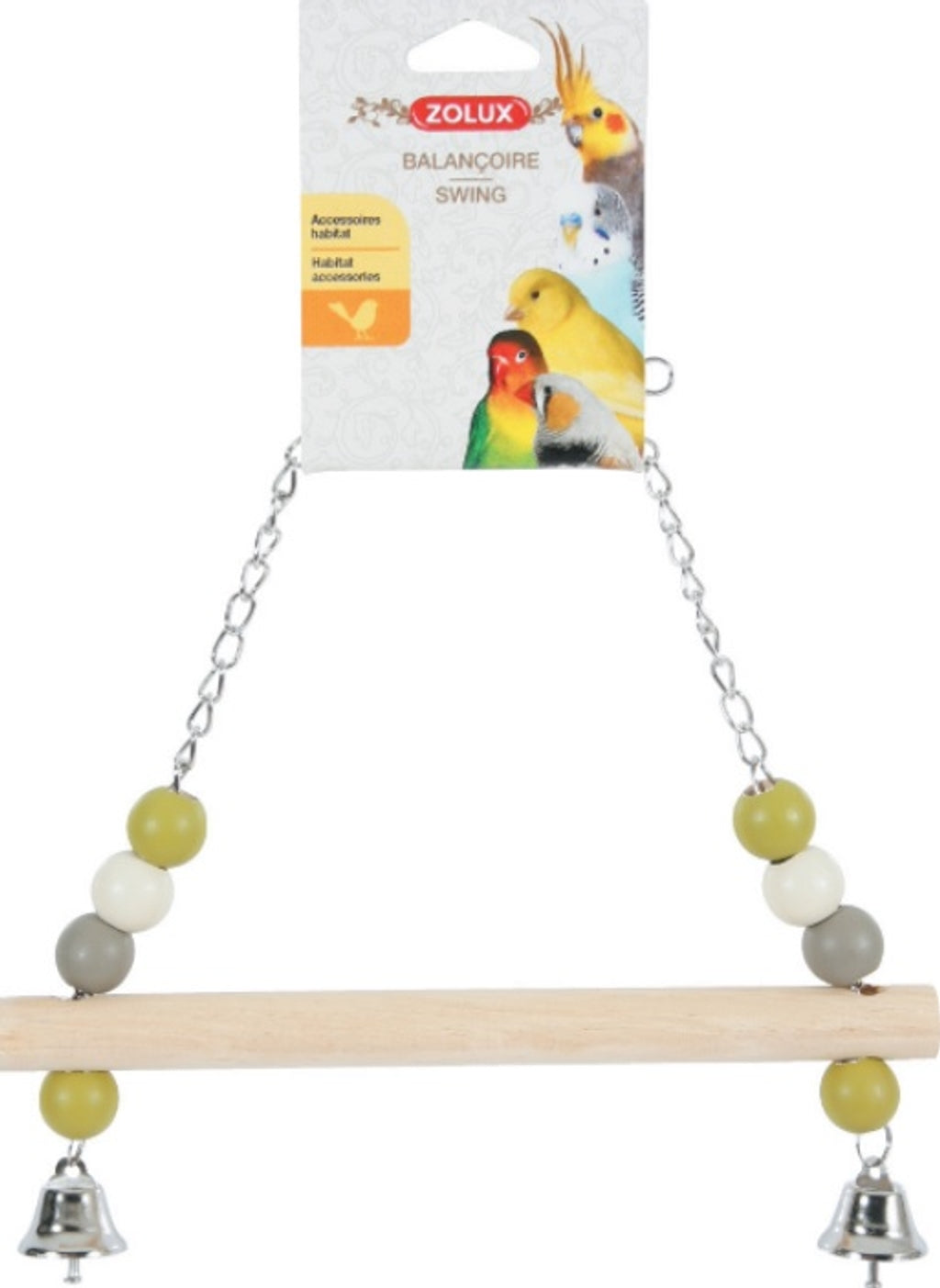 de madera con cadena metálica