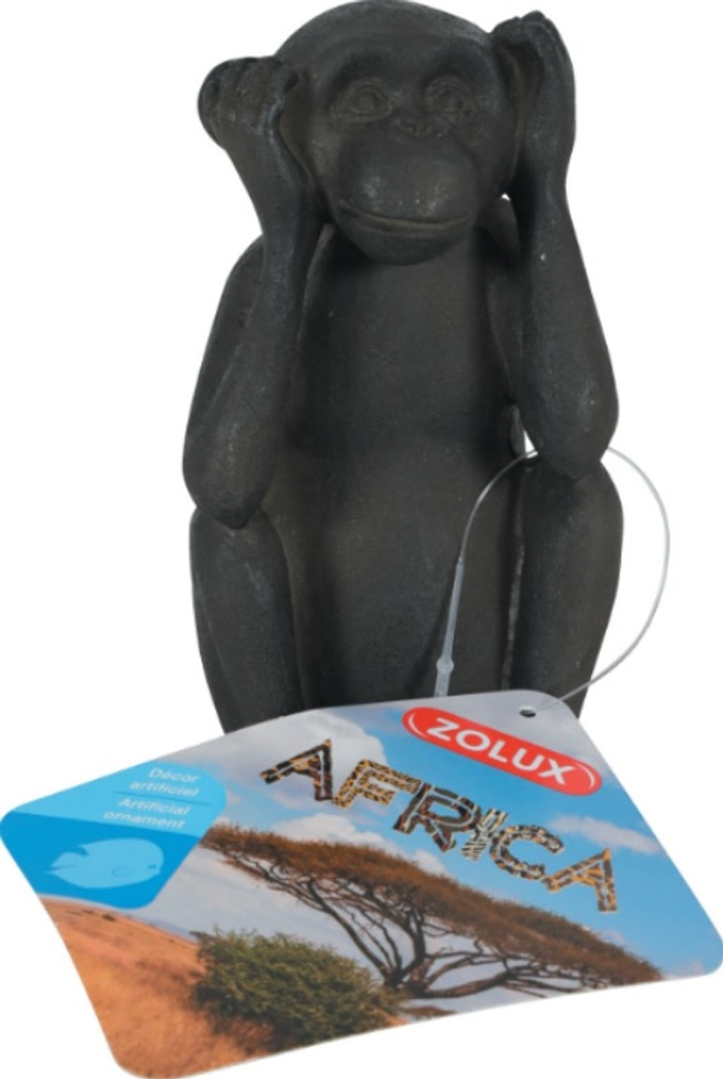 estátua África mono no oir 5,2x5,8x10,3cm Imagen principal del producto