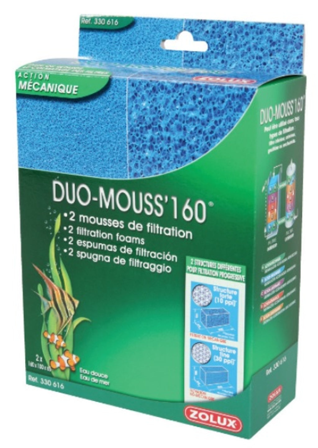 espumas de filtració duo mouss 160
