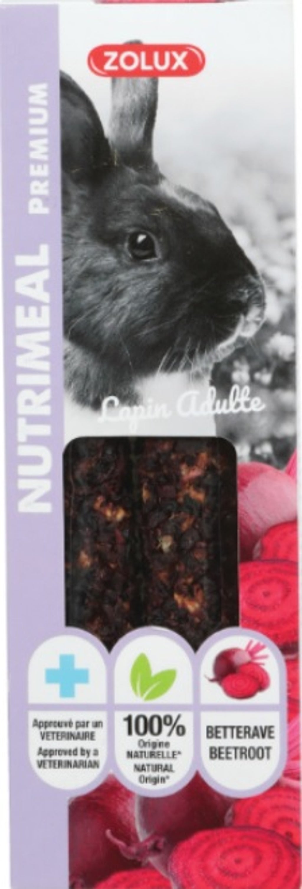 Nutrimeal para conejo 3 sticks de remolacha 115gr Imagen principal del producto