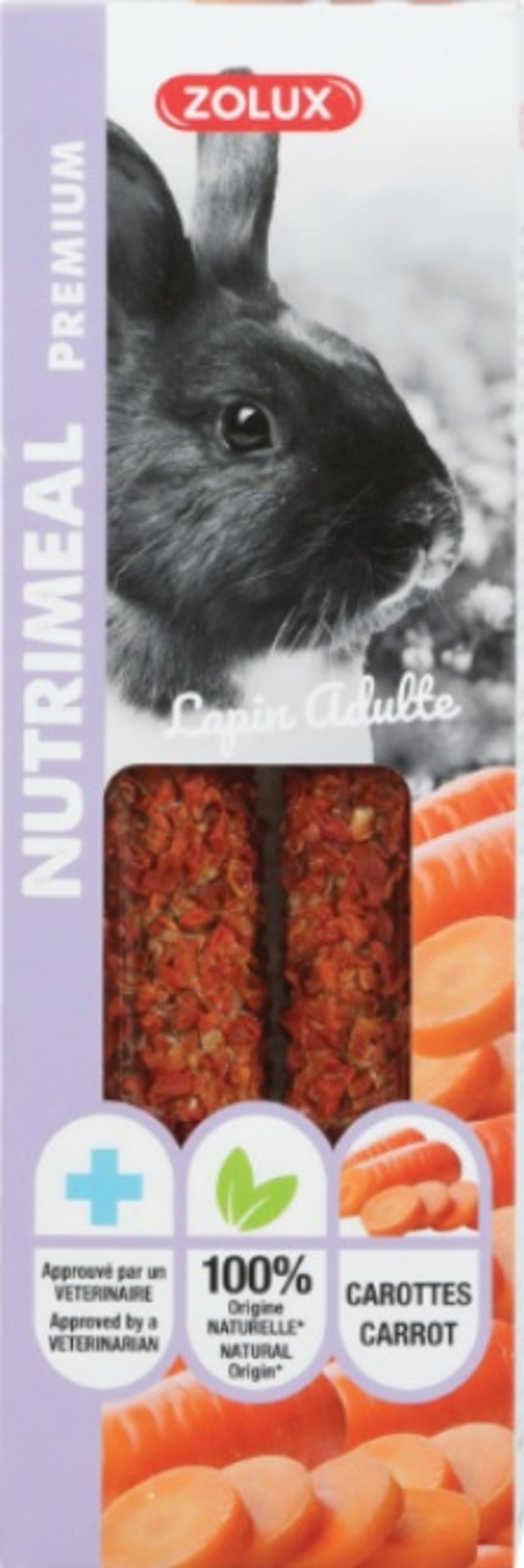 Nutrimeal para conejo 3 sticks de zanahoria 115gr Imagen principal del producto
