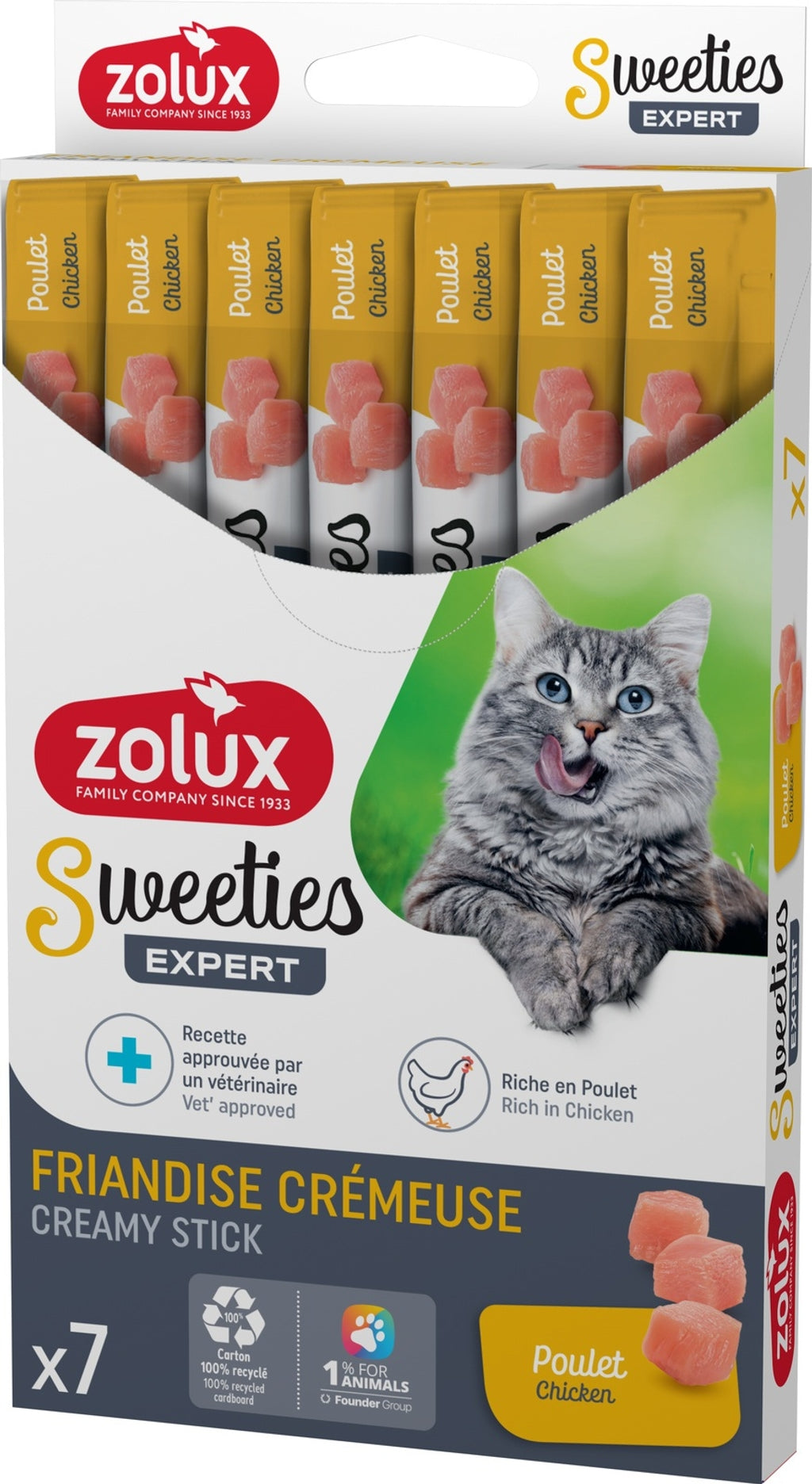 sweeties gato pollo 7x14gr