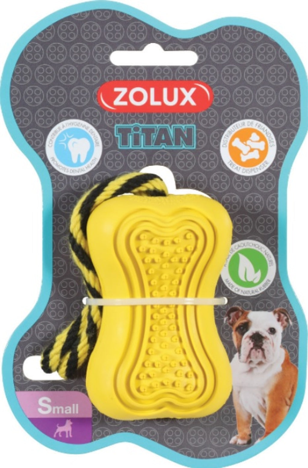 juguetes de caucho con cuerda Titan amarillo
