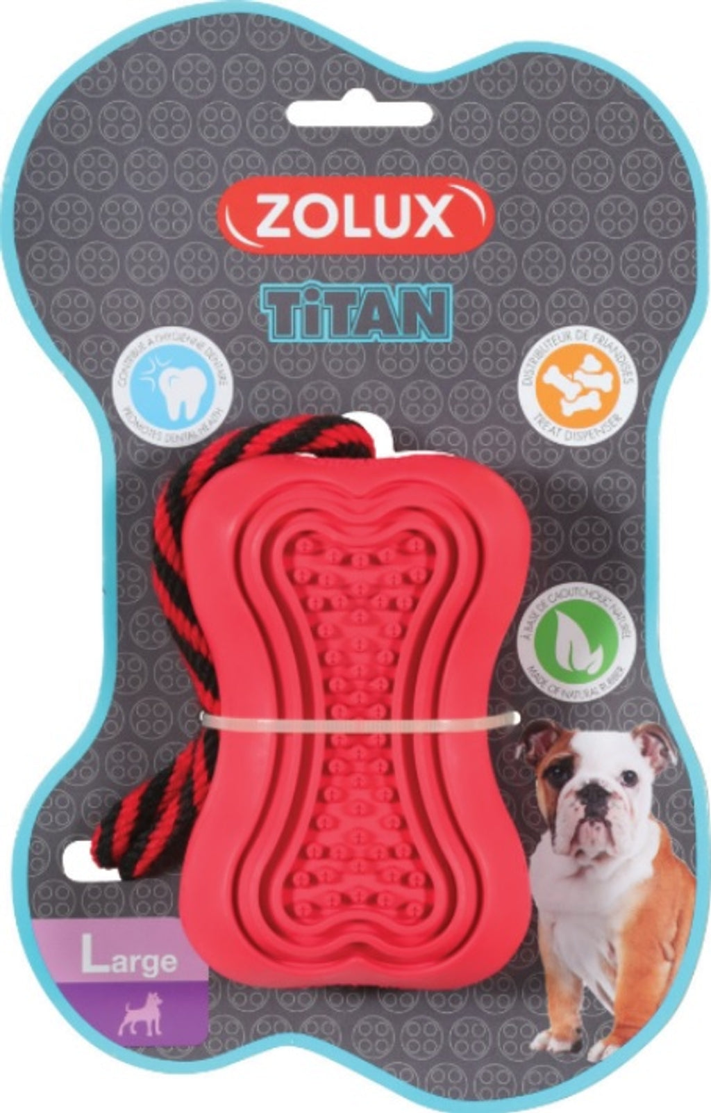 juguetes de caucho con cuerda Titan rojo L